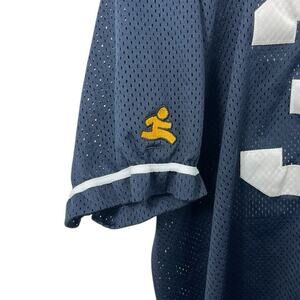 Vtg America Online AOL Shirt Jersey Mesh XL Blue Softball Logo Y2K Running Man